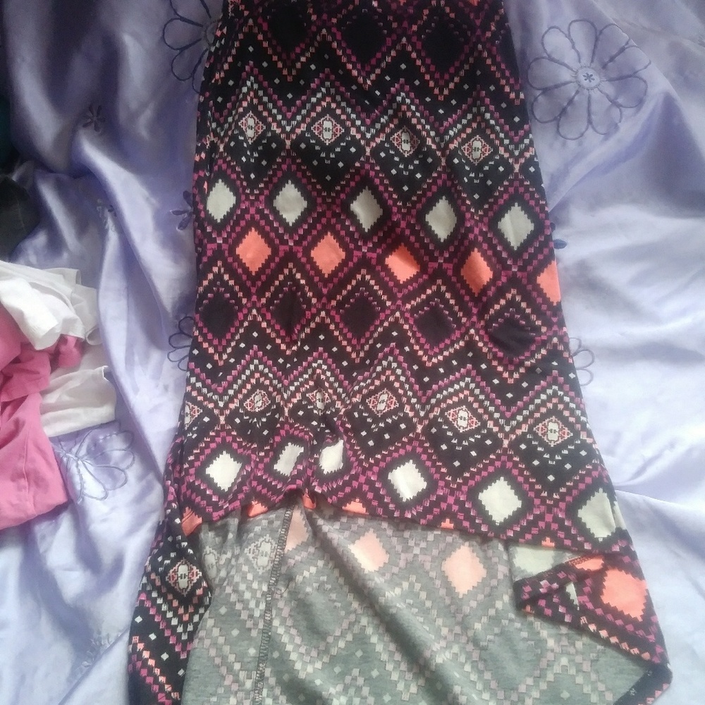 Girls high low Aztec skirt